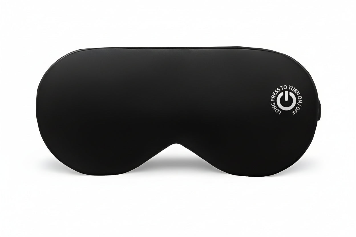 Total-Darkness Heated Mask: Rechargeable Sleep Support with Constant Warmth