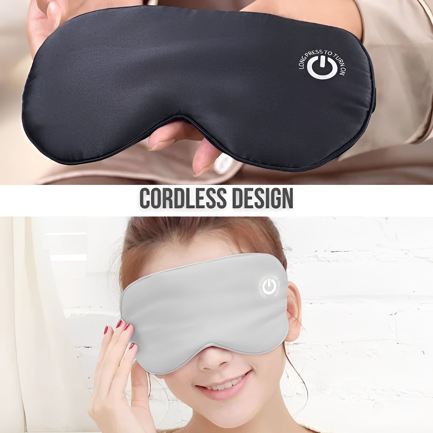 Total-Darkness Heated Mask: Rechargeable Sleep Support with Constant Warmth