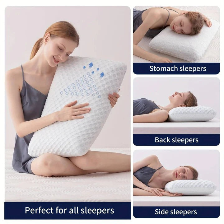 Ice-Cloud Memory Foam: Cooling Gel Pillow for Sweat-Free Sleep Support
