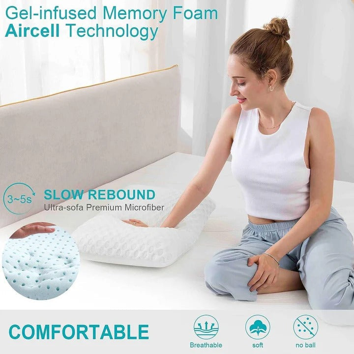 Ice-Cloud Memory Foam: Cooling Gel Pillow for Sweat-Free Sleep Support