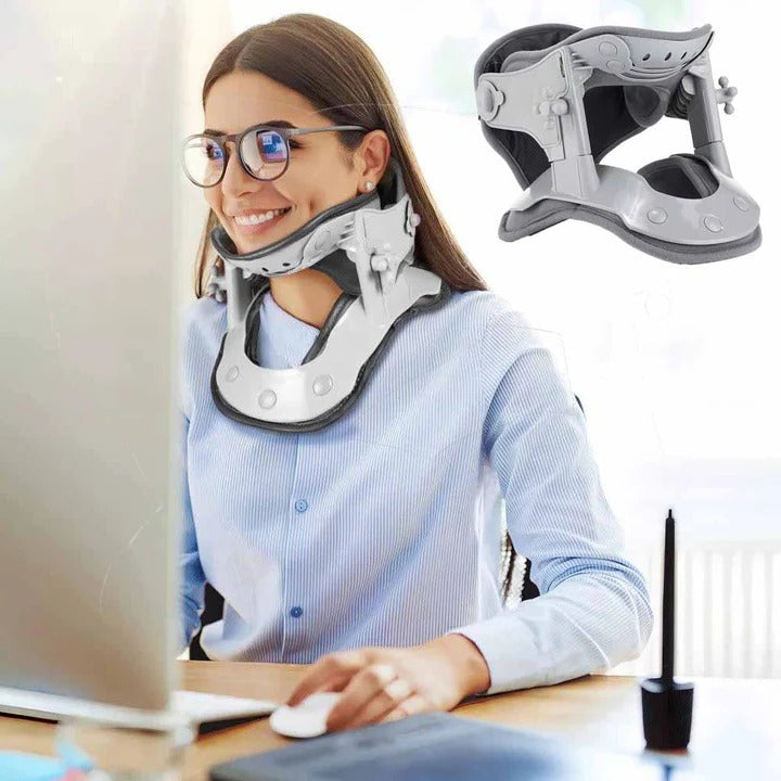 Precision-Lift Traction: Adjustable Height Neck Support with Integrated Heat