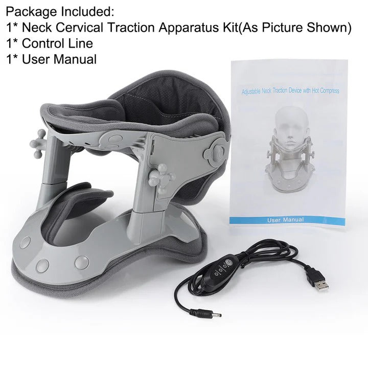 Precision-Lift Traction: Adjustable Height Neck Support with Integrated Heat