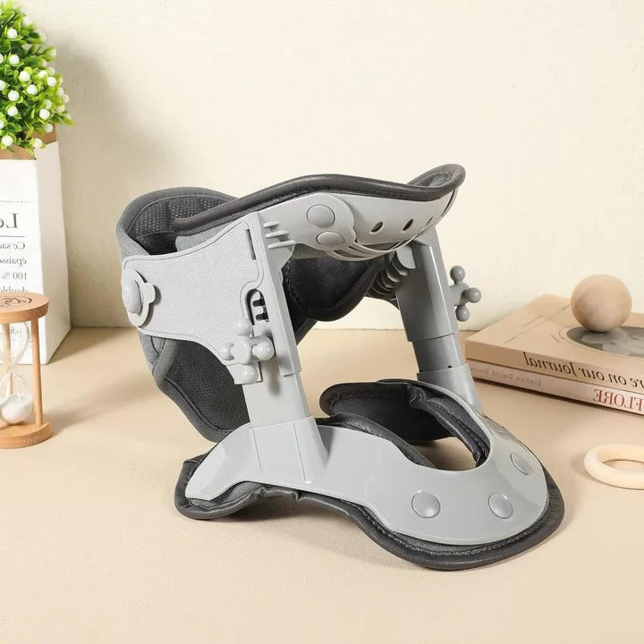 Precision-Lift Traction: Adjustable Height Neck Support with Integrated Heat