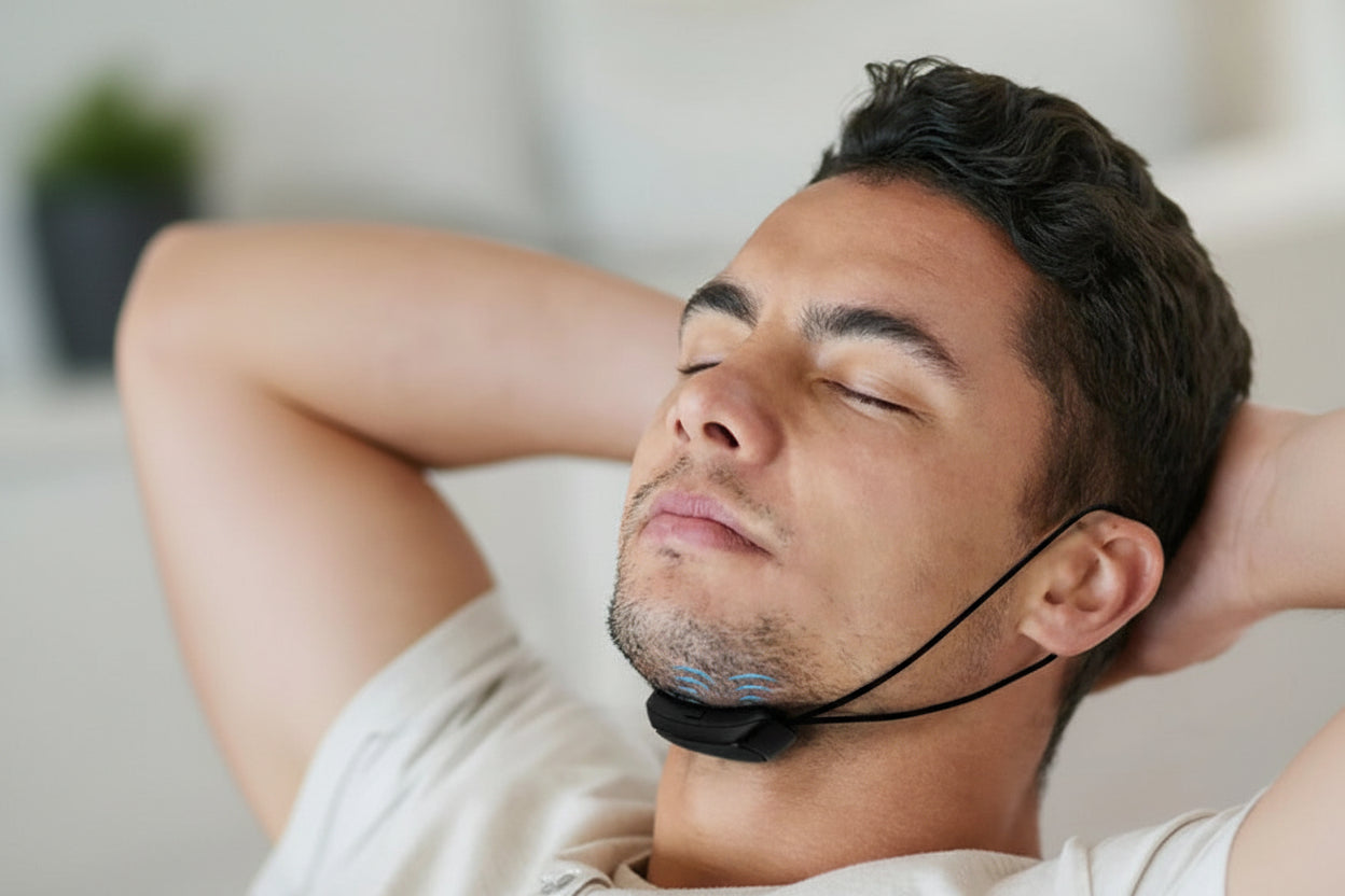 Smart-Pulse Chin Strap: Rechargeable Snore-Support Device with Gentle Intervention